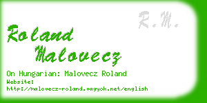 roland malovecz business card